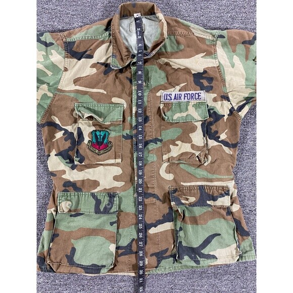 US Air Force Jacket Mens Medium Regular Green Tactical Coat Woodland Camouflage - Picture 4 of 12
